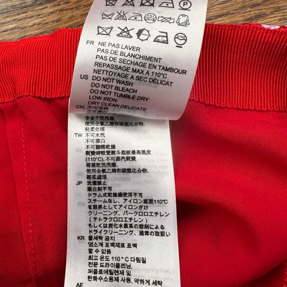 Sandro Paris Red Embroidered Lace Mini Skirt Size 0 EU 34 Luxury Statement - Picture 7 of 13